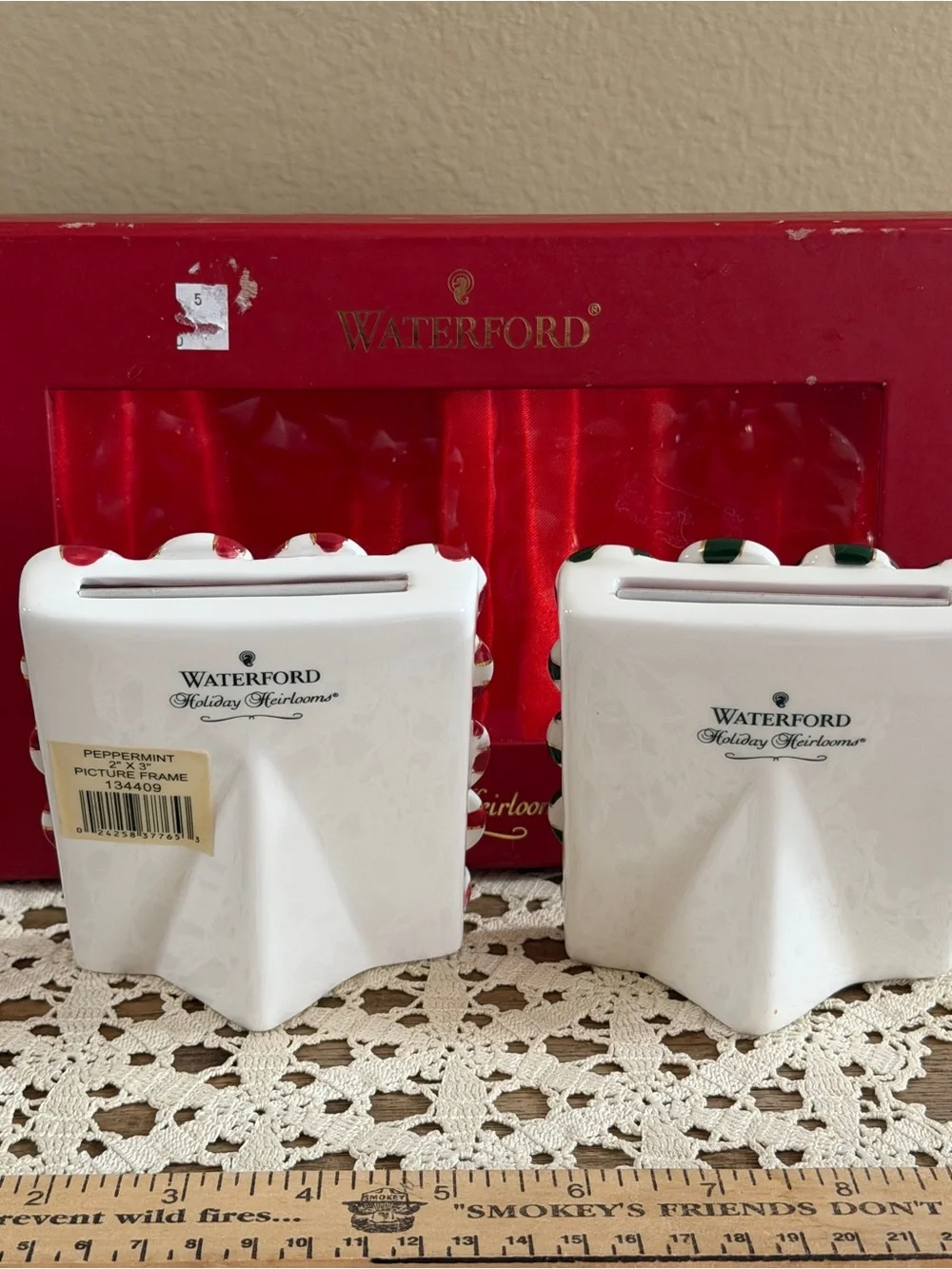 Waterford Peppermint Holiday Frames in Red & Green